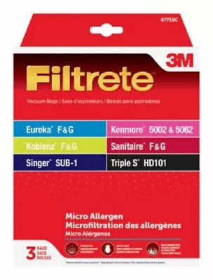 Eureka Vacuum Bags Type F&G By Filtrete 3 Pack • $7.48