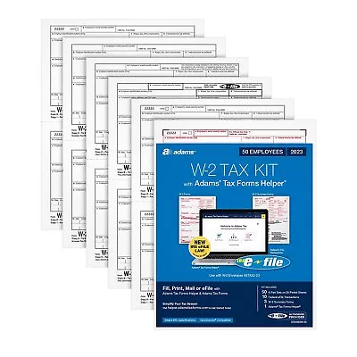 Adams 2023 W2 Tax Forms Kit With Adams Tax Forms Helper And 10 Free EFiles • $14.54