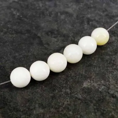 Shell Pearl Beads White 8mm 12mm 14mm Balls Shell Pearl Loose Beads SH26 • £2.10