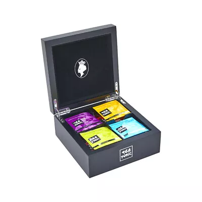 Tea Tonic Black Mini Wooden Tea Chest X 32 Tea Bags • $62.56