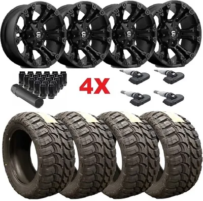 20 Fuel Vapor Black Wheels Rims 33 12.50 20 Mt Mud Tires Gmc Sierra 1500 • $2695