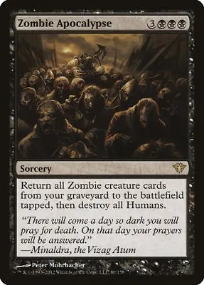 Zombie Apocalypse Dark Ascension NM Black Rare MAGIC GATHERING CARD ABUGames • $2.39