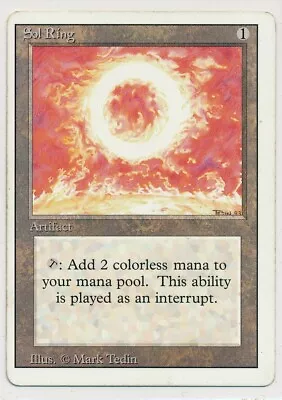 MTG 3rd Edition Revised Sol Ring Uncommon Miscut Misprint HP Heavily Played JX63 • $20.50