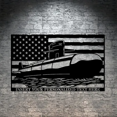 Personalized US Submarine Name Metal Sign. Custom U-Boat Navy Wall Decor • $49.95