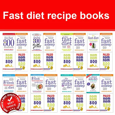 Fast Asleep Books Set Fast 800 Clever Guts Diet 8-Week Blood Sugar Diet Recipe • £4.99