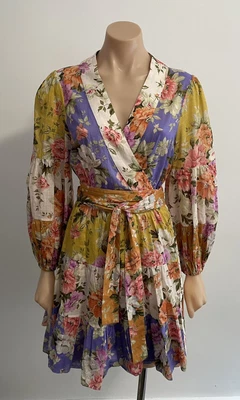 $349 • Buy Zimmermann Pattie Wrap Mini Dress Size 3 *See Description