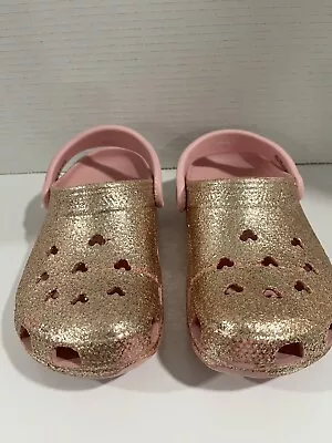 CROCS Pink And Gold Women's Size 7 Mickey Mouse Ears Cutouts • $25