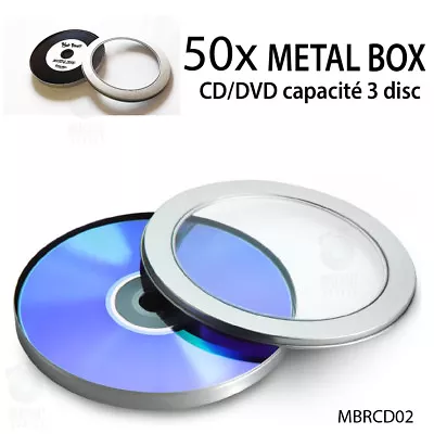 50x Key Keyless Fob Case Buttons Shell Metal Round Lid - CD DVD - Silver Box • £115.68