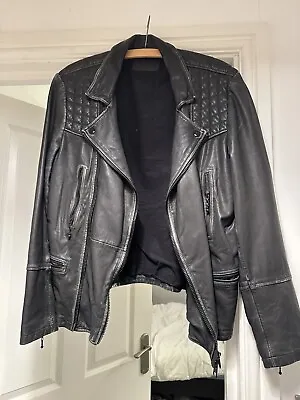 Men’s All Saints Leather Jacket Medium • £65