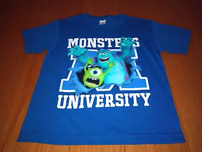 New Monsters University Inc. Sulley Sullivan Blue T-Shirt Youth Boys Small 8/ 10 • $14