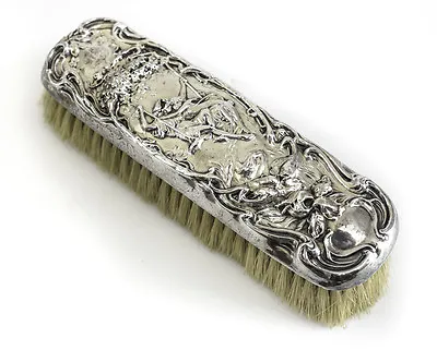 Theodore Foster & Bros F&B Art Nouveau Sterling Silver Vanity Clothes Brush • $135.05