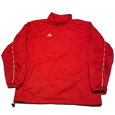 Vintage 90s Adidas Windbreaker Jacket Mens Medium Red Pullover Streetwear Sports • $19.99