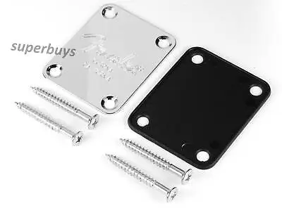 Guitar Neck Plate Replacement Part Luthier For Fender Stratocaster Chrome Bass • $18.95