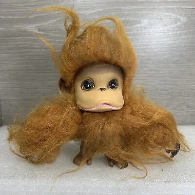 Vintage Monkey Troll! 1969 Kamar! Cinnamon Hair Painted Eyes!  Posable 4X6!  • $69.99