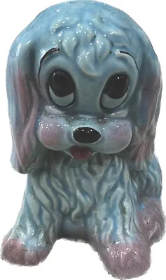 Vtg Big Sad Eye Puppy Dog Planter Cocker Spaniel Hound Kitschy Ceramic 5” • $14.95