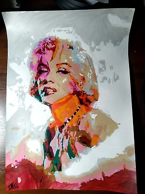 Watercolor Poster Portrait Of Marilyn Monroe (handmade) • $55