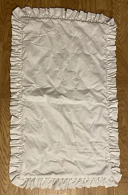 Vintage Infant Elegant White Ruffled Pinch Pleat Baby Crib Blanket 22”x38” • $11.99