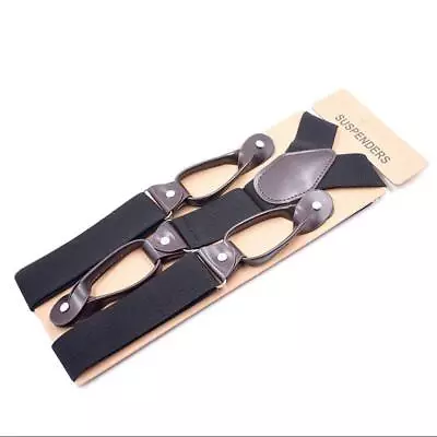 Four Colors Men's Suspenders Button Type Adjustable Length Elastic Unisex Braces • $6.29