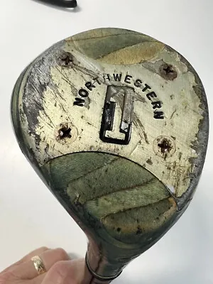 Northwestern #1 Wood Driver RH Golf Club 42.5  Kemo Bloc Inlay Men’s VINTAGE • $15.92