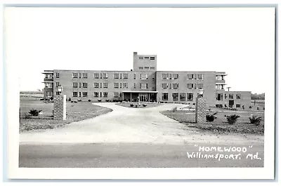C1950's View Of Homewood Building Williamsport Maryland MD RPPC Photo Postcard • $19.47