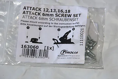 NEW Ski Bindings Screws Tyrolia Screw Set ATTACK 12 13 16  18 (6mm - G3G4) • $8.82
