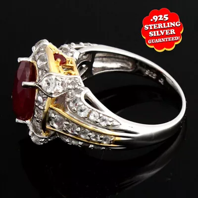 HSN Victoria Wieck Ruby White Topaz 925 Sterling 2 Tone Ring 8 $399 • $284.98