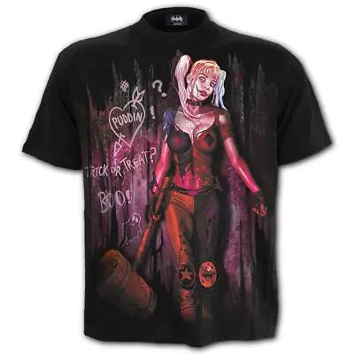 Spiral Harley Quinn - Trick Or Treat Harley Quinn Front Print T-Shirt • Ships... • $49.95