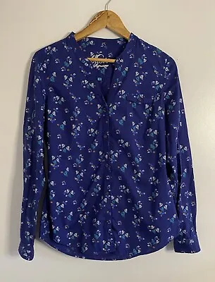 Womens Musto Signature Blue Floral Shirt Slim Fit Top Nautical Blouse UK 12 VGC • £24.99