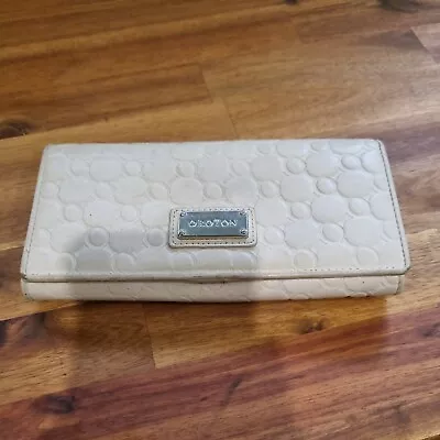 OROTON Wallet Purse Leather Cream Taupe Monogram C6 • $45