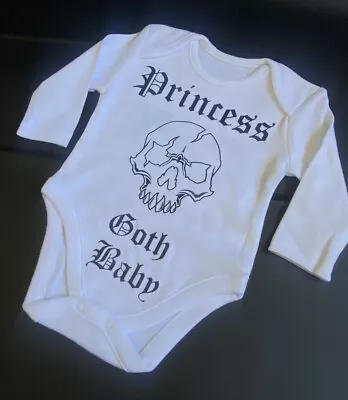 £10 • Buy Princess Goth Baby Skull Alternative Baby Grow Newborn Can Be Personalised
