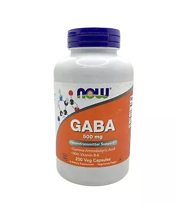 NOW Foods Gaba 500 Mg - 200 Veg Capsules - Best By 12/2028 • $15.99