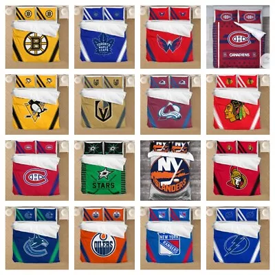 Bedding Set Soft Comforter Cover Set Highend Bed Clothes Team Logo NHL Bed Set • $71.39