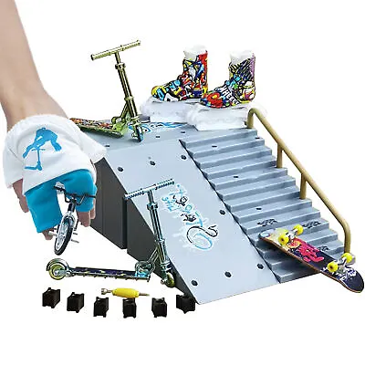 11Pcs Fingerboard Finger Skateboard & Skate Ramp Skate Park Play Set Kids Toy • $46.40