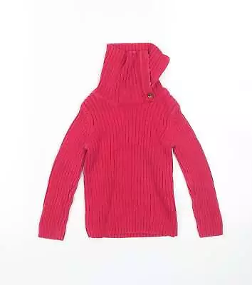 Maggie & Zoe Girls Pink Roll Neck Cotton Pullover Jumper Size 2 Years • £3.50