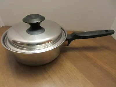 Vintage Vollrath Lo-Heet Tri-Ply 18-8 Stainless Steel 1.5 Quart Saucepan & Lid • $26.95