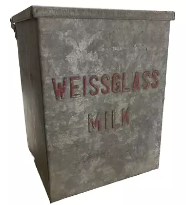 Weissglass Dairy Galvanized Milk Porch Tin Cooler -1940's- Staten Island NY /50z • $237.45