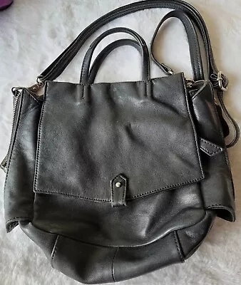 Monserat De Lucca Crossbody Bag Black Leather Adjustable Strap • $79.99