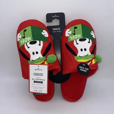 £24.21 • Buy Hallmark Snoopy Peanuts Slippers With Sound Adult L / XL Xmas Christmas - NEW