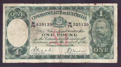 1933 Australia 1 Pound £1 ***George V*** R.28 ***SCARCE*** • $189.95