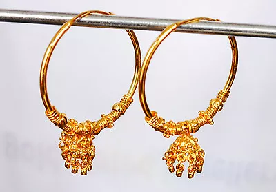 Kapa 22 Ct Gold Plated Hoop Earring Indian Asian Ethnic Fashion Jewelry H28 • £9.99