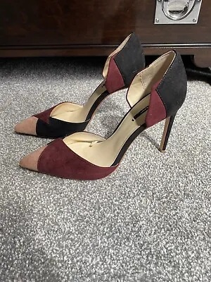 Zara Colour Block Suede Pointy Court Shoes UK5/EUR38 Worn Once • £8.99