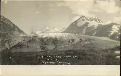 Seward AK Glacier From Camp 49 A.C. Ry C1910 Real Photo Postcard • $8.29