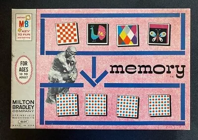 Vintage Memory Card Matching Game 1966 4664 Milton Bradley Complete USA Cards • $37