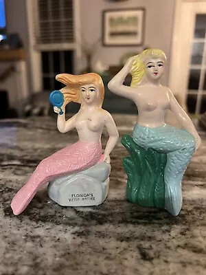 Kenmar Vintage Mermaid Salt/ Pepper Shaker MCM Mid Century 4” Tall Weeki Wachee • $69