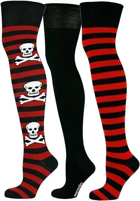 Mysocks Halloween Collection 3pairs  Over The Knee Skull Theme Socks • $24.80
