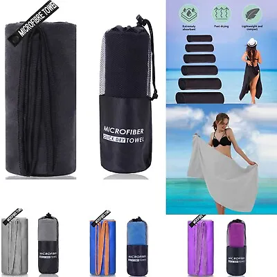 Large Microfibre Travel Camping Beach Lightweight Sports Gym Microfiber Towel UK • £10.49
