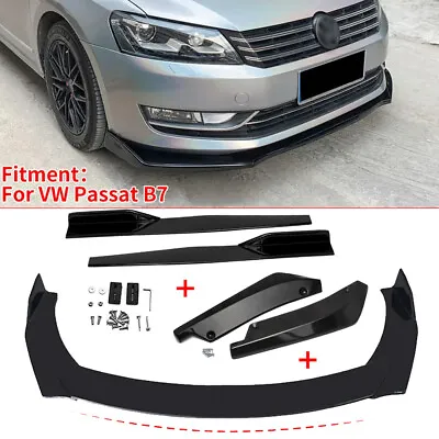 Car Front Bumper Rear Lip Spoiler Splitters Body Kit Side Skirt For VW Passat B7 • $56.99