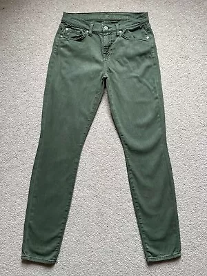 7 For All Mankind Gwenevere Women's Jeans Green Slim Skinny Size 26 L29 • £15