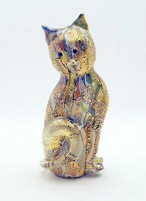 New Murano Millefiori Beautiful Kitty Cat Figurine Infused With Gold • $159.99