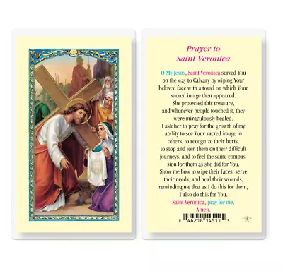 Prayer To Saint Veronica O My Jesus Laminated Holy Card Catholic Faith • $2.79